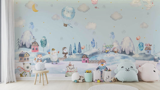 Winter Wallpaper and Murals: Quick room Cozy Transformation