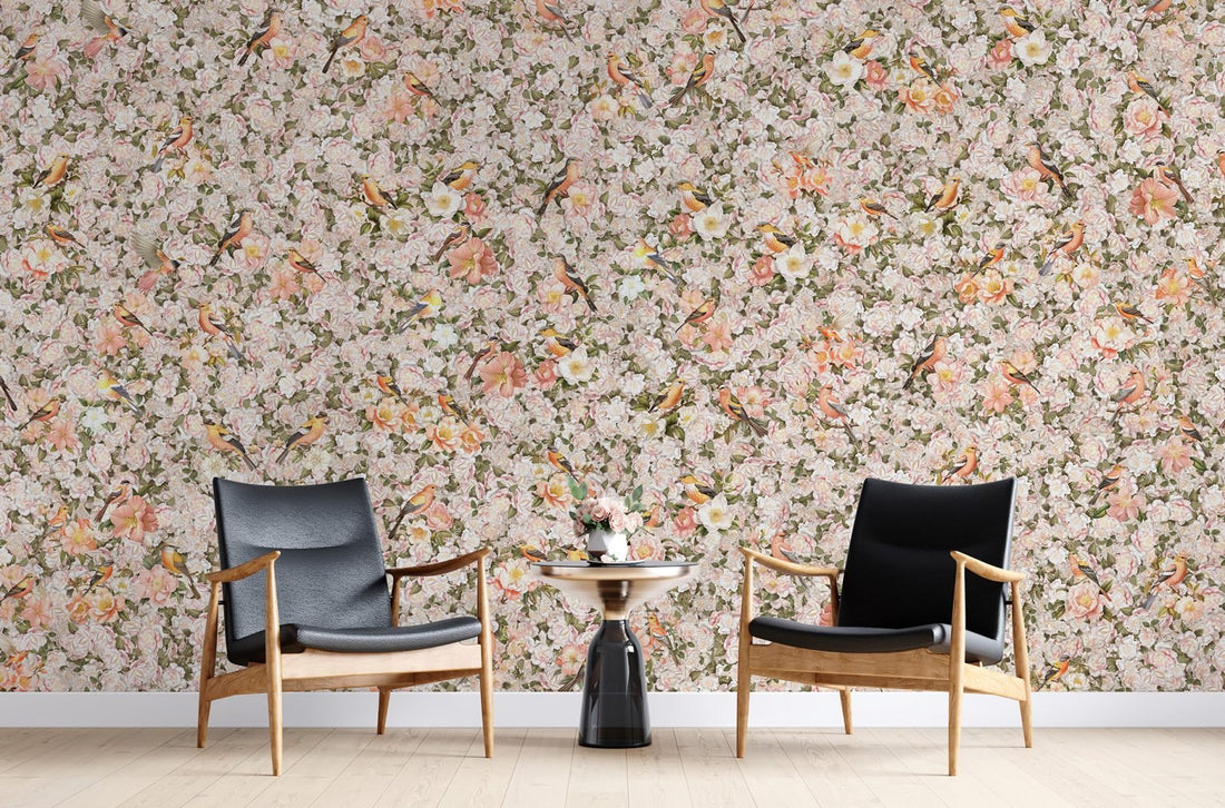 Peel and stick wallpaper peeling away from a wall due to poor adhesion