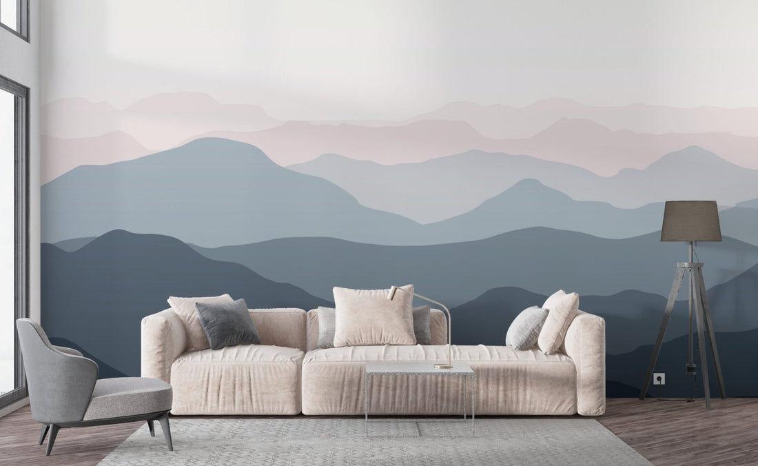 Mountain Wallpaper Mural: A perfect accent wall for your living room! - Giffywalls