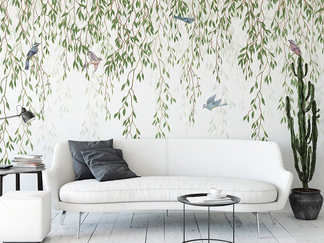 Refreshing Your Space with Trendy Leaves Wallpaper Mural - Giffywalls