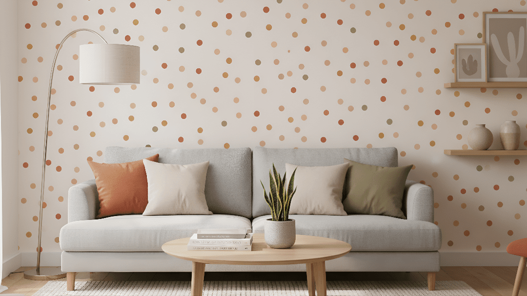 Close-up of a high-quality, unique surface pattern wallpaper designed by Kathrin Woo, visually representing the artistry and investment value of her collection.