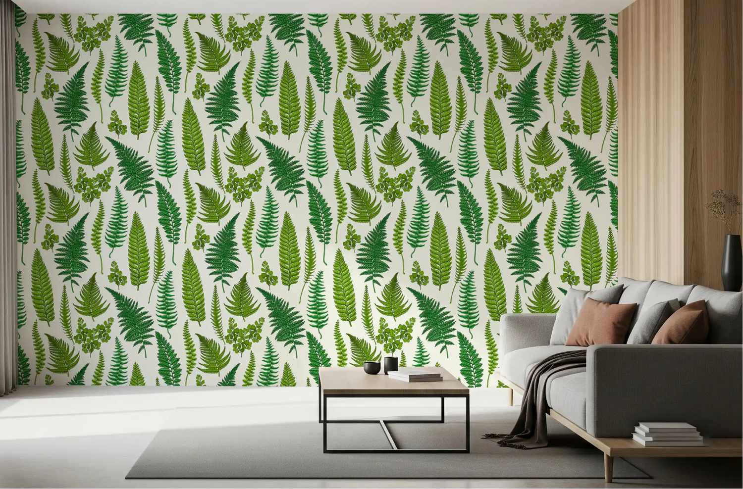fern wallpaper with lush green frond murals