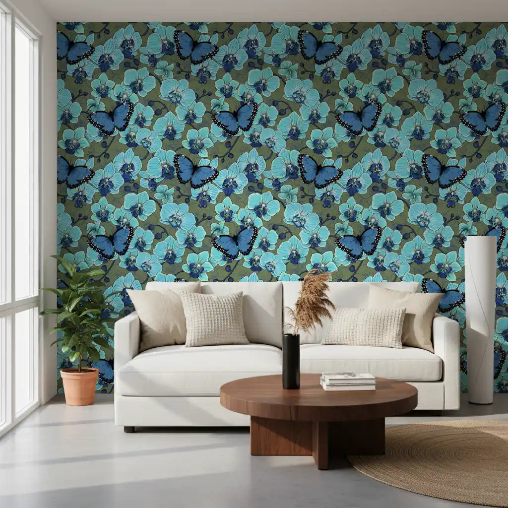 orchid wallpaper with elegant blooming floral murals