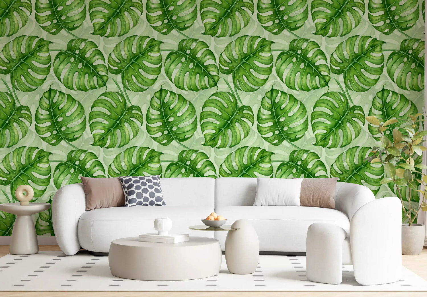 monstera wallpaper with tropical split-leaf murals