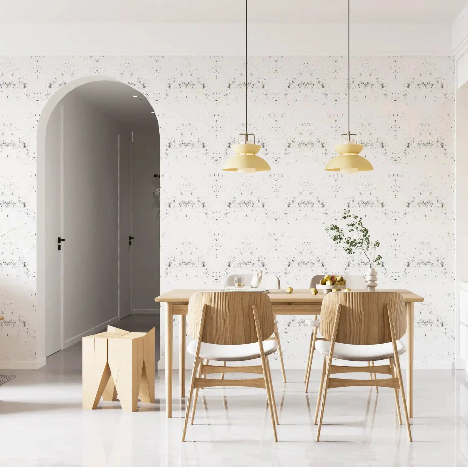 plaster wallpaper with limewash texture finish
