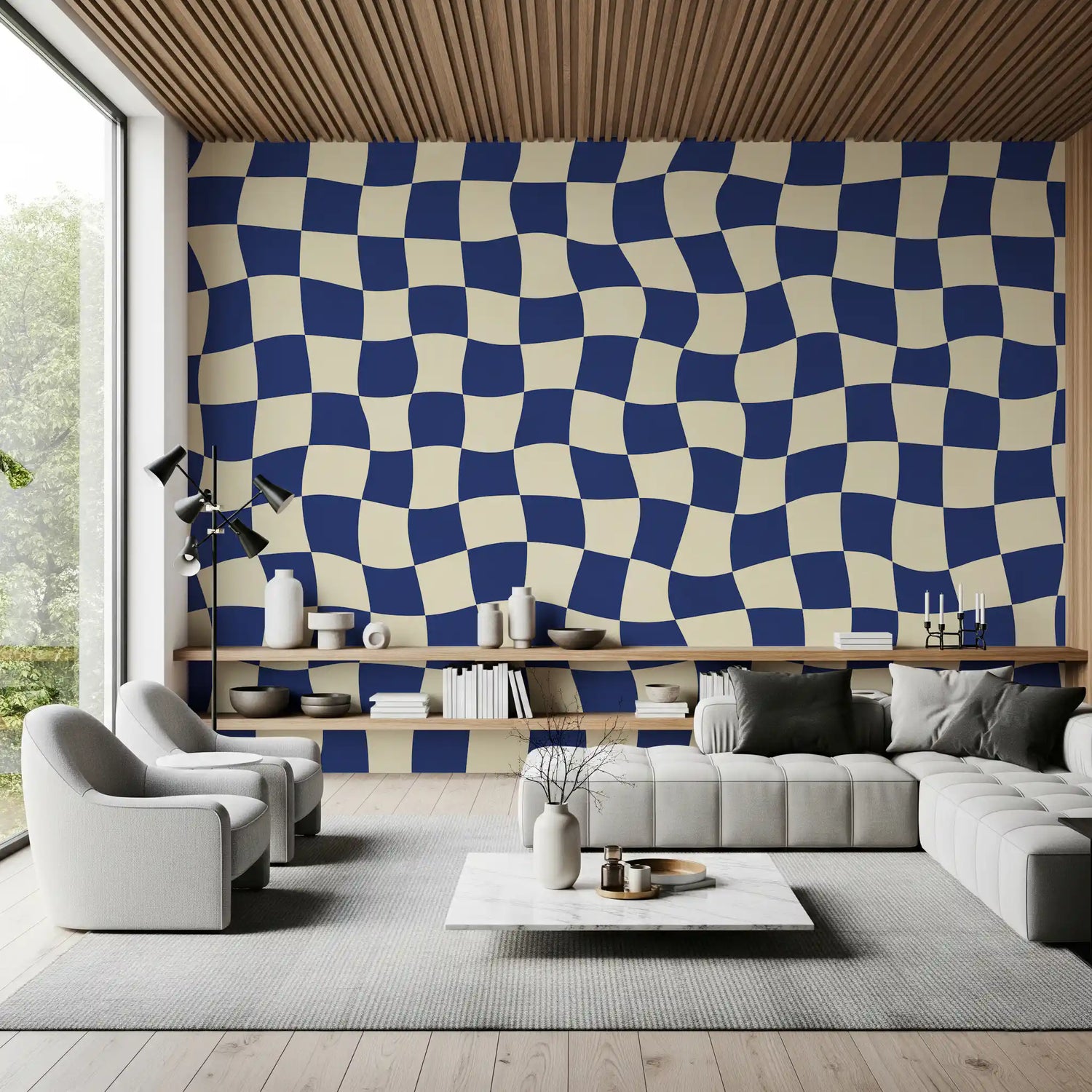 checkerboard wallpaper with retro check pattern mural designs