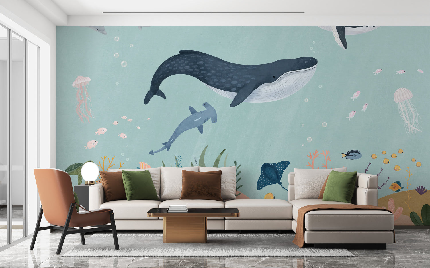 fish wallpaper featuring a vibrant school of tropical fish swimming among coral reefs