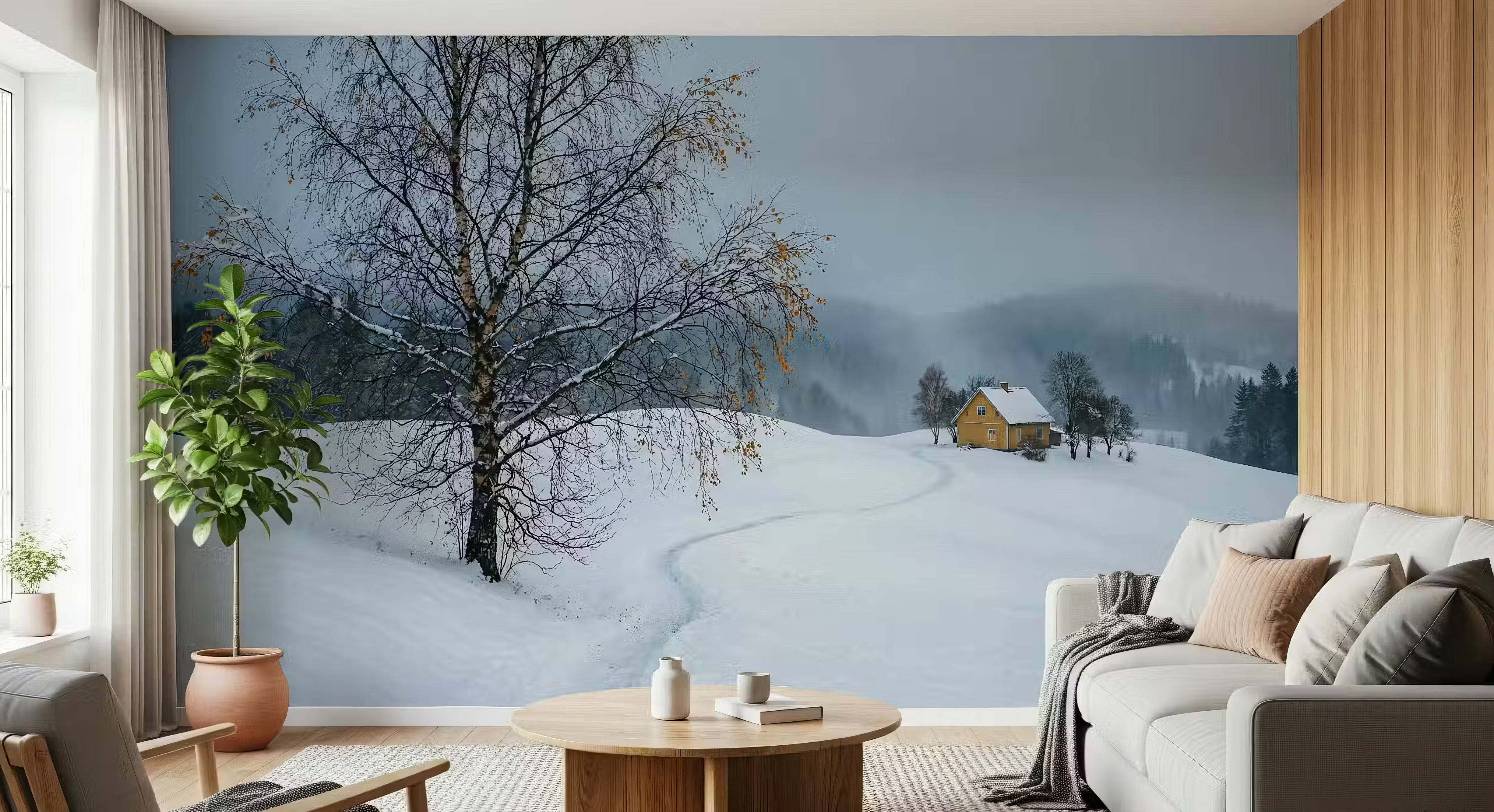Winter Wallpaper - Custom Snow Forest Murals | Giffywalls