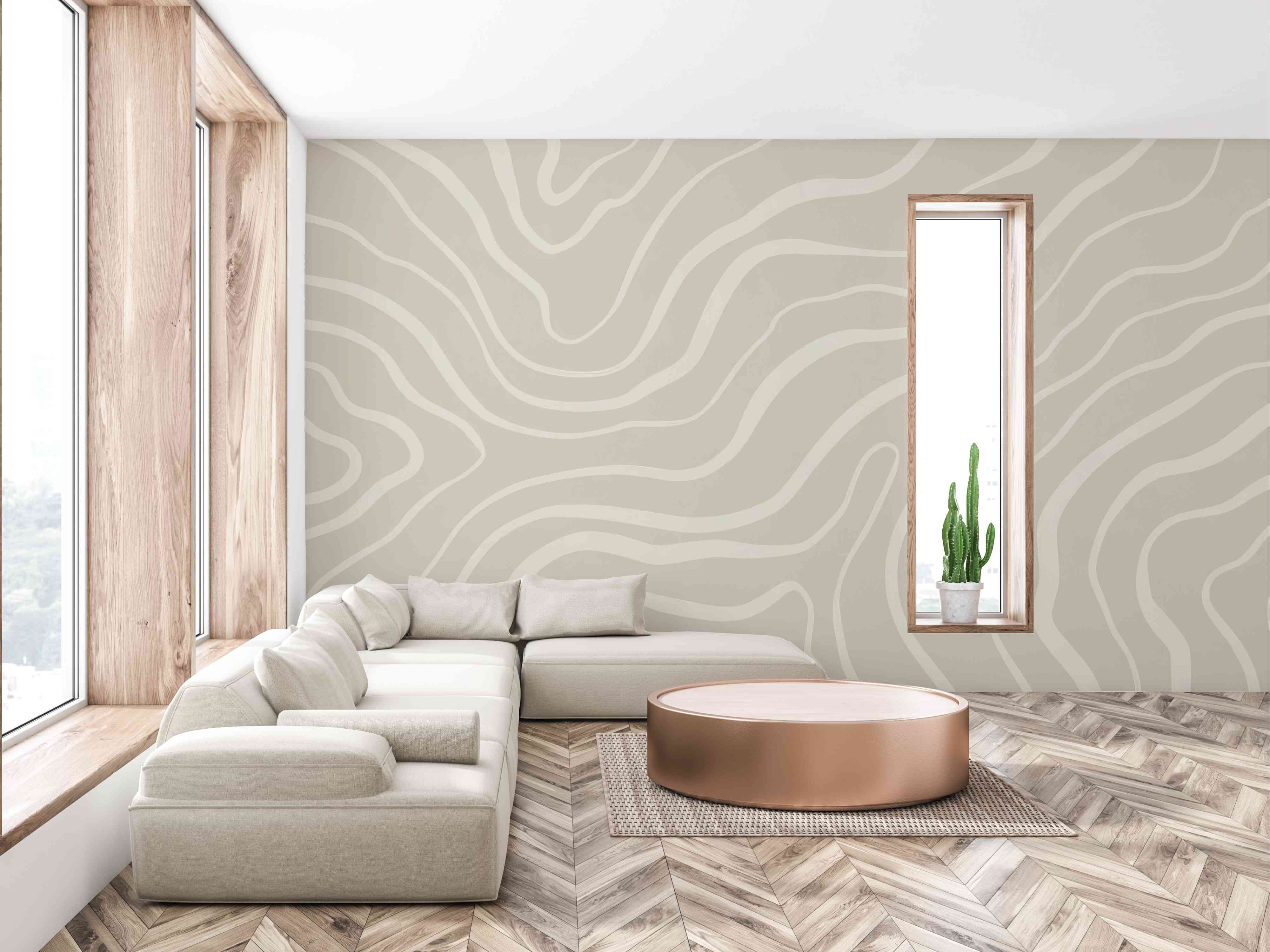 Neutral Wallpaper - Beige Cream Taupe and Ivory Tones Mural