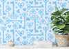 Papier peint bleu