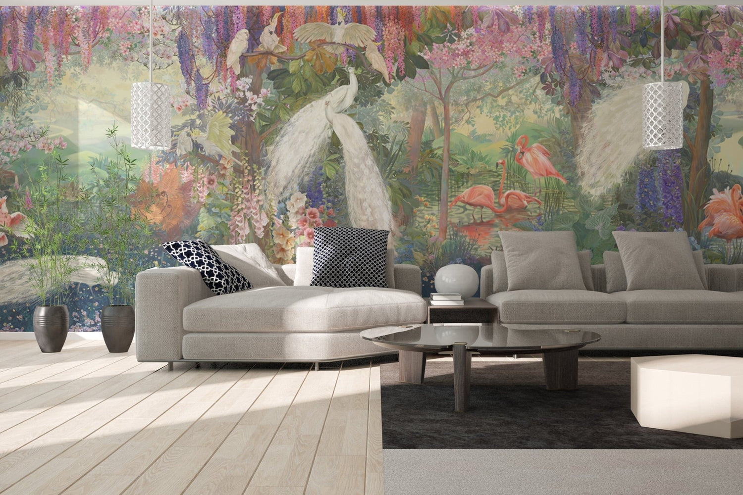 peacock wallpaper for elegant wall decor.