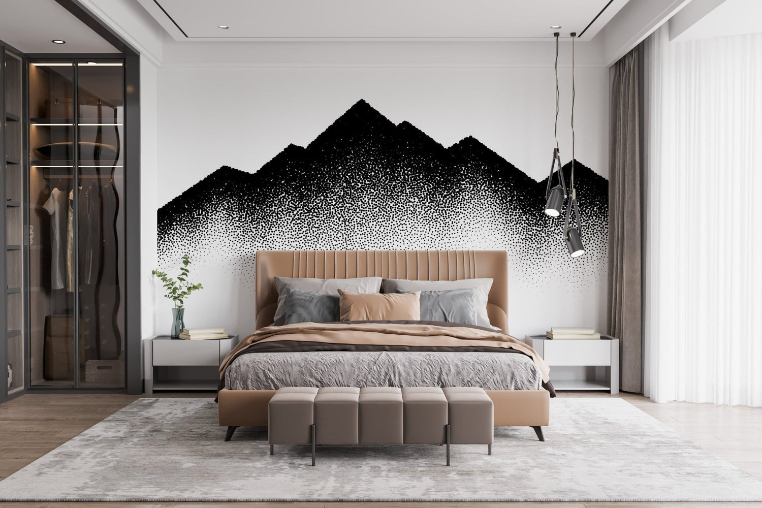 Assortment of temporary wallpaper in various colors and patterns.