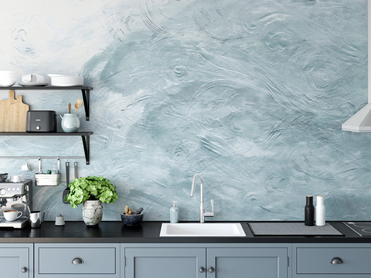 wave wallpaper mural with rolling ocean swell and great wave crest