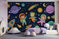 Pienten astronauttien avaruusseikkailu – seinämaalaus