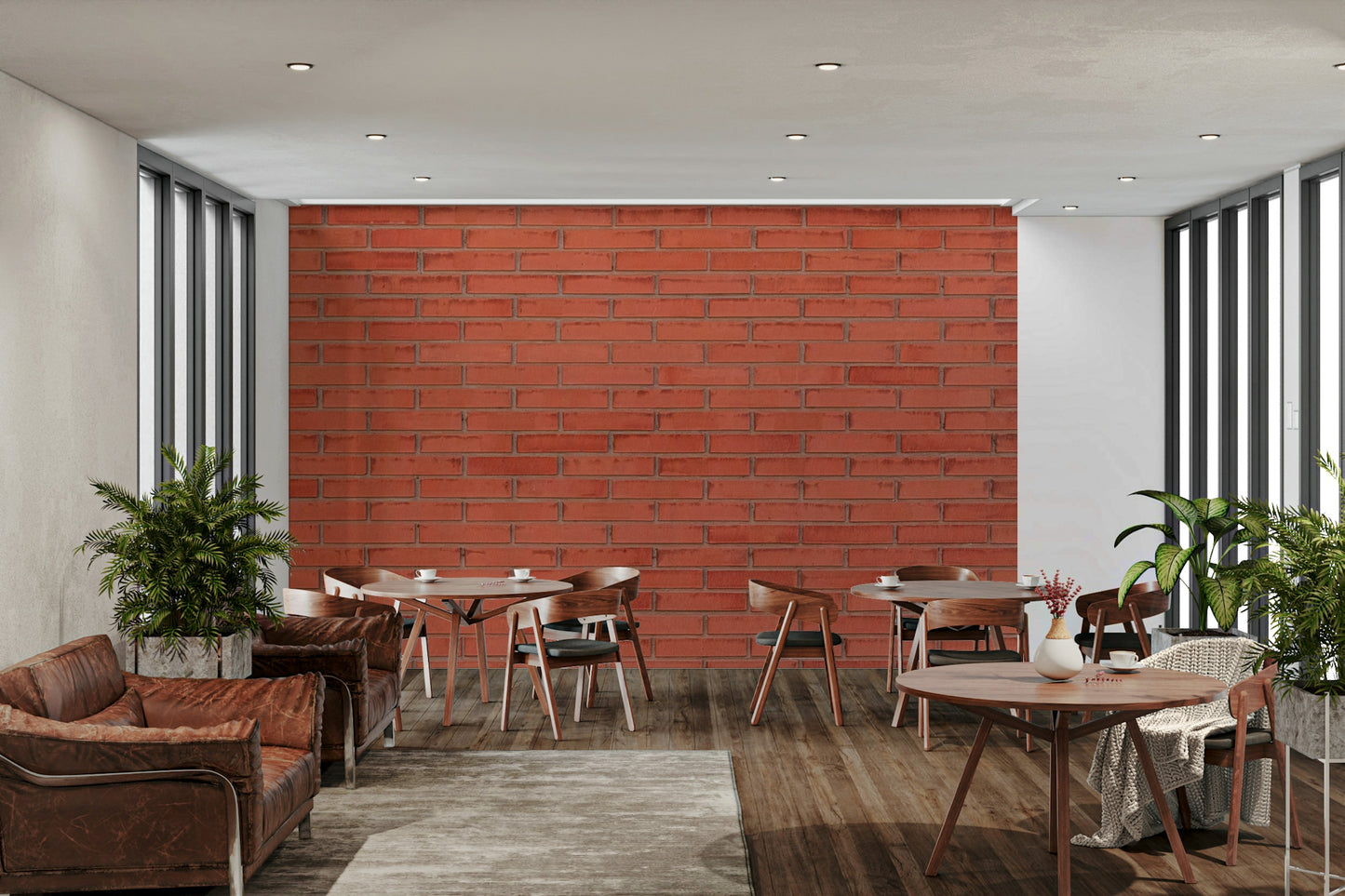 A beautiful classic red brick wallpaper mural for a rustic home.

