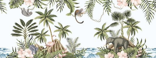 Sfondo tropicale della foresta tropicale murale