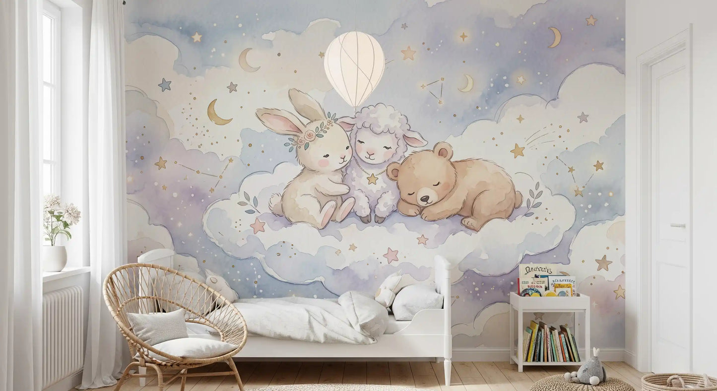 Wandbild „Kuschelige Himmelswesen“
