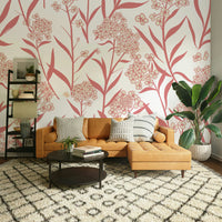 Elegant floral wallpaper with soft spring blossom print