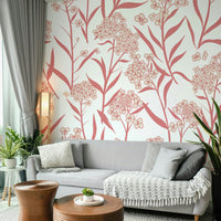 Romantic cottagecore wallpaper with soft spring tones