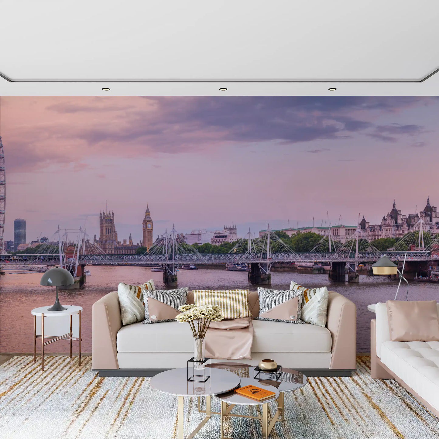 Panorama mural du coucher de soleil sur la Tamise