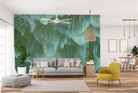 Emerald Rain Aesthetic Mural - Giffywalls