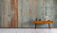 Faux rust metallic wallpaper mural design