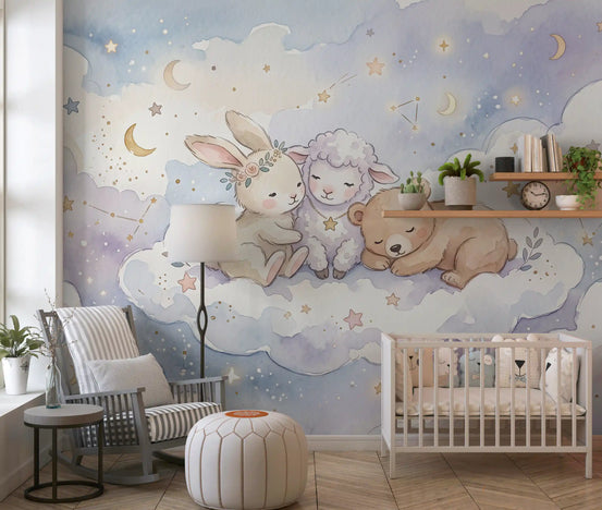 Mural de Parede Abraço de Animais Celestiais