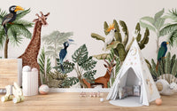 Tropical Forest Animal Wallpaper Murals - Giffywalls