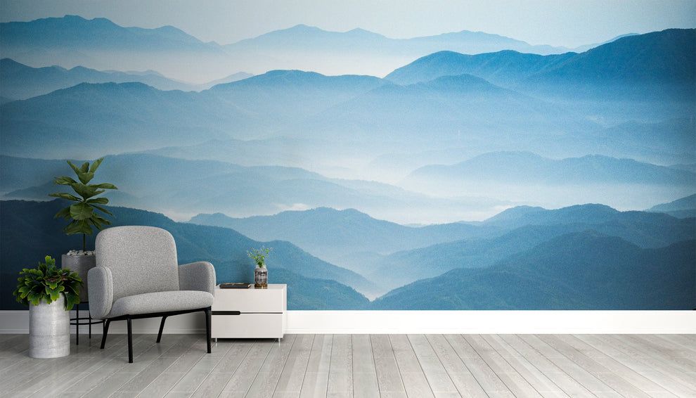 Blue Mountains Ombre Wallpaper Mural Blue Mountains Ombre Wallpaper Mural
