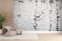 Industrial Grungy White Wash Brick Wallpaper Murals - Giffywalls