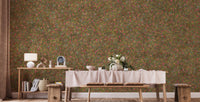 Embroidery Spring Flowers Pink and Green Wallpaper Murals - Giffywalls