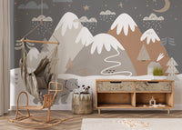 Kids Room Bear Snow Wallpaper Murals - Giffywalls