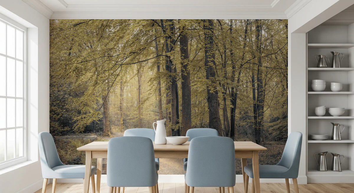 Wandbild „Gedämpfter Herbstwaldweg“