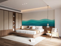 Deep blue sea waves mural
