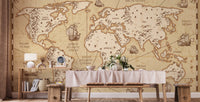 Vintage World Map Wallpaper For Walls - Giffywalls