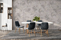 Darwin Gray Wallpaper for Modern Tropical Interior Style
