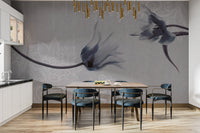 Modern botanical artwork wallpaper for statement walls