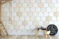 Minimalist Honeycomb Pattern Wall Mural
