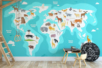 Kid's World Map Wallpaper 
