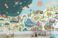 Kids Room City View Wallpaper Murals - Giffywalls
