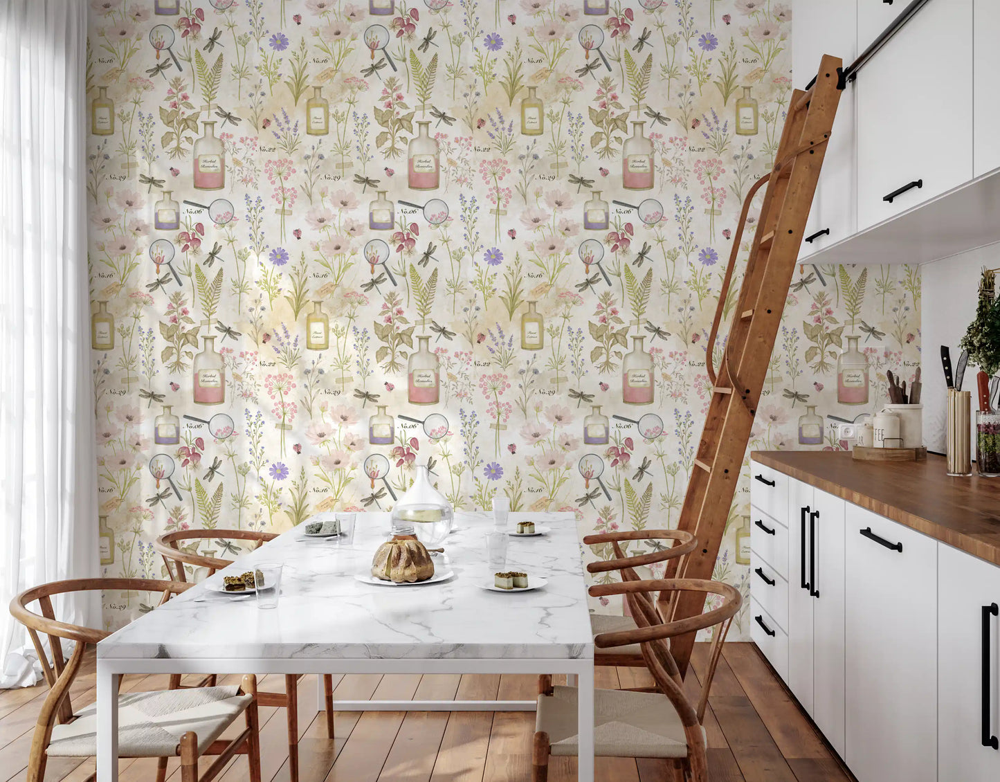 Apothecary Wildflower Sketch Wallpaper⁠