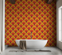 Warm and vibrant orange wallpaper pattern