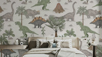 Dino Park wallpaper with playful dinosaurs

