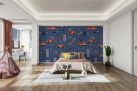 Fire truck wall art for children

