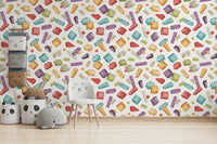 Fun wallpaper with colorful toy blocks for toddlers