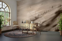 Timeless sepia forest print – Forest Valley Sepia Wallpaper