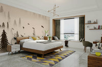 Northern Forest Sepia Wallpaper – Moody Nature Wall Art