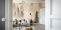 Rainforest Sepia Wallpaper – Nature-Inspired Wall Decor