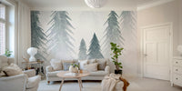 Snowing Forest Wallpaper – Serene Winter Wall Mural