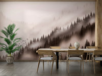 Enchanted Valley Sepia Wallpaper – Nature-inspired wall art